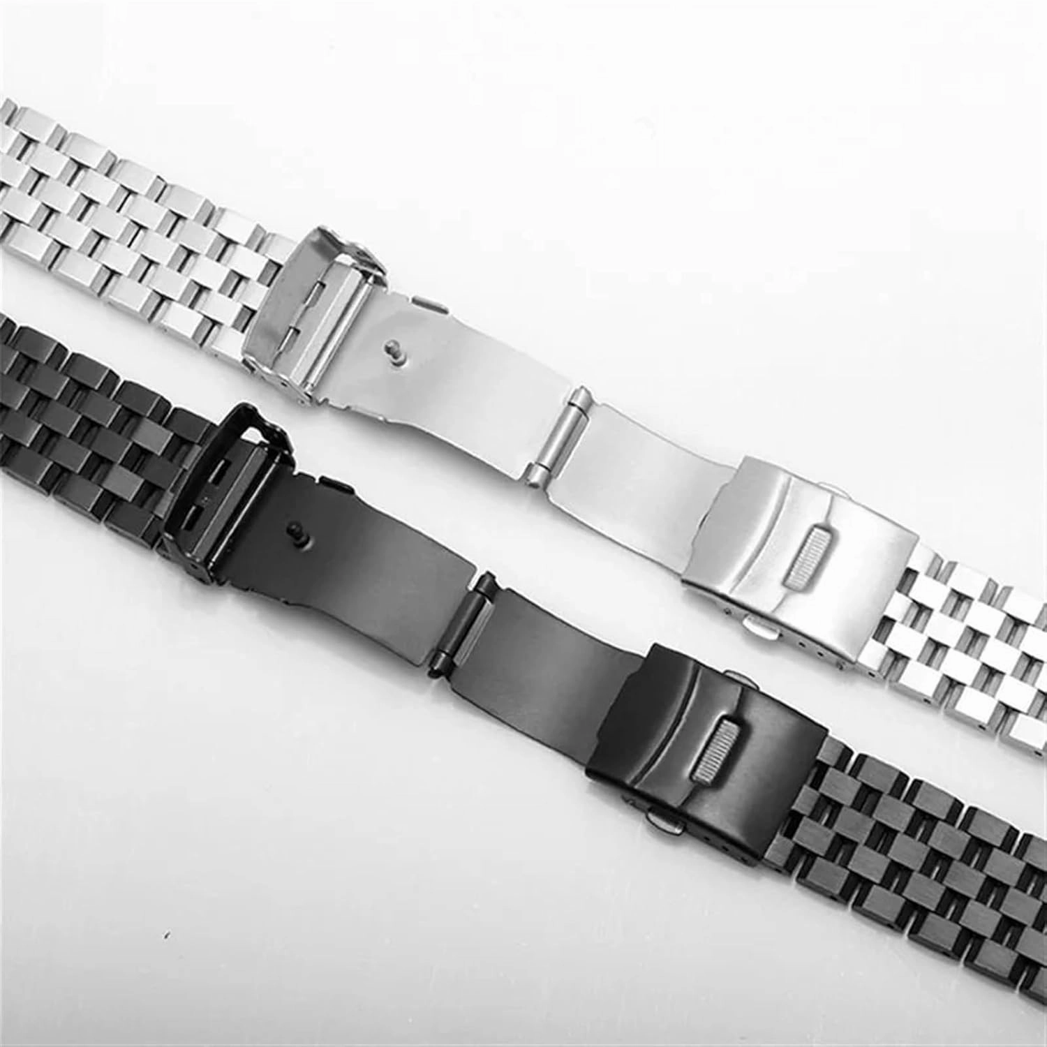 Stainless Steel Watch Band 18mm 20mm 22mm 24mm 26mm Replacement Watch Band Men Women Wristband Double Lock Watch Band