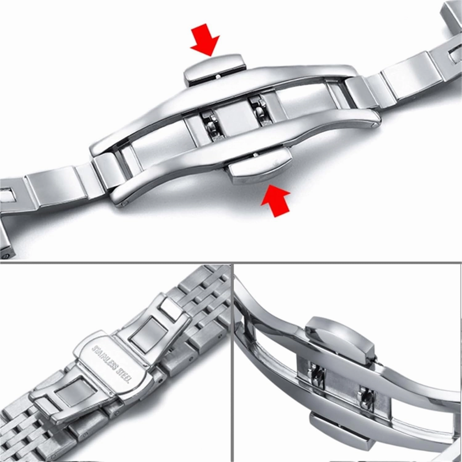 Stainless Steel Watch Strap 18mm 20mm Metal Replacement Wristband Suitable for Smart Watch Quartz Watch Unisex