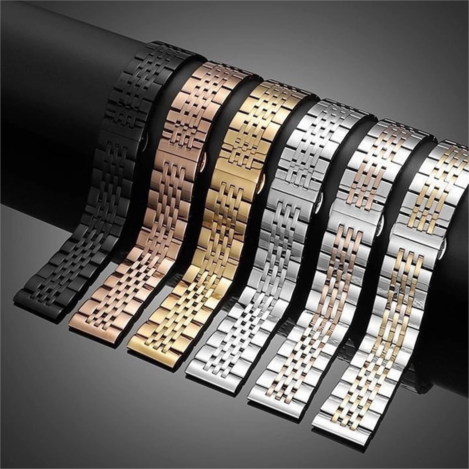 Stainless Steel Watch Strap 18mm 20mm Metal Replacement Wristband Suitable for Smart Watch Quartz Watch Unisex