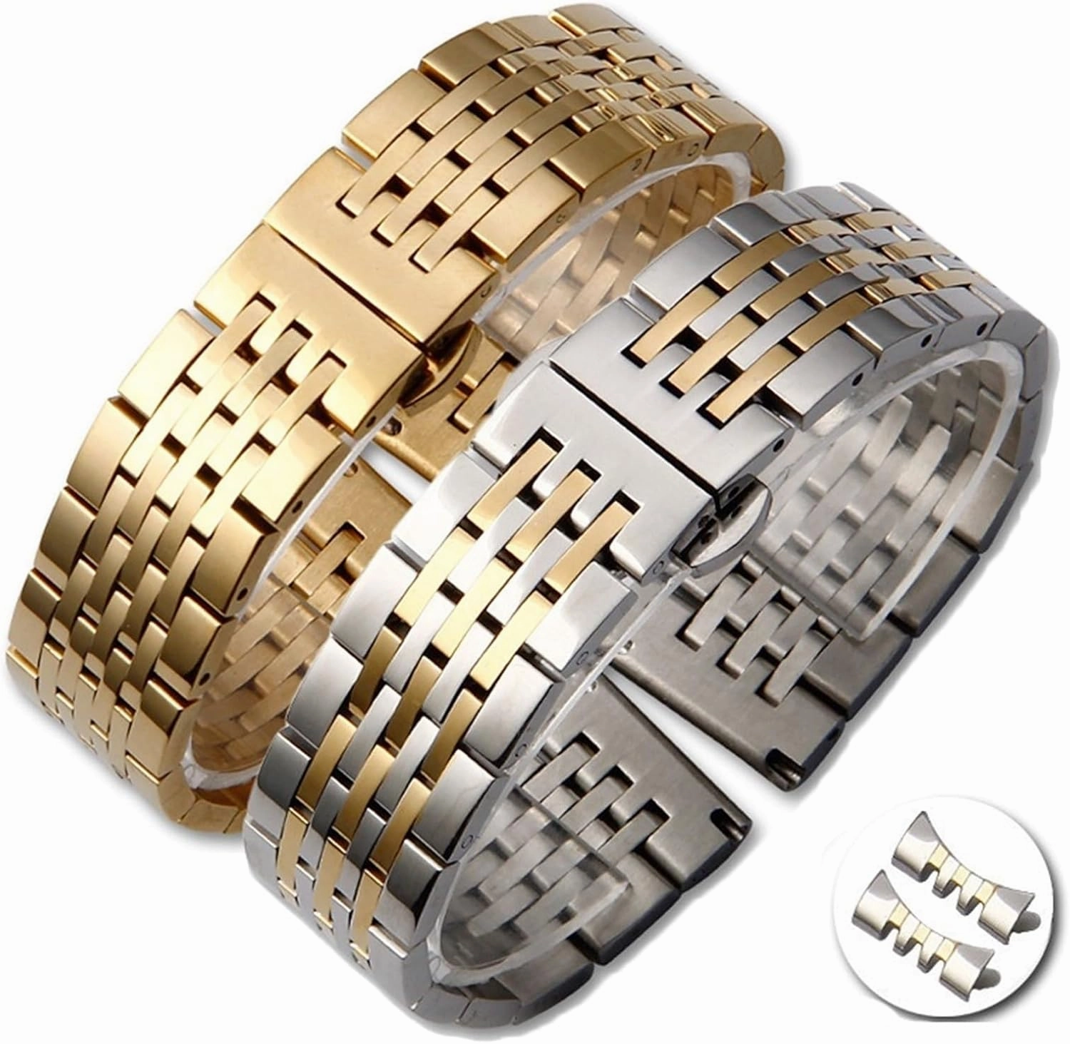 Stainless Steel Watch Strap 18mm 20mm Metal Replacement Wristband Suitable for Smart Watch Quartz Watch Unisex
