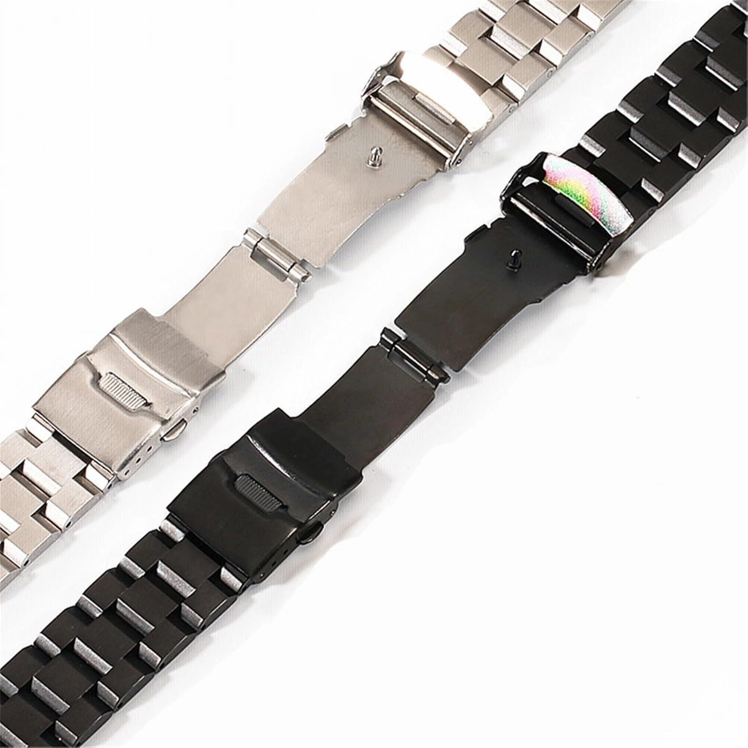 Stainless Steel Watch Strap 18mm 20mm Replacement Wristband Folding Buckle Men's Women's Watch Strap Suitable for Traditional Watches