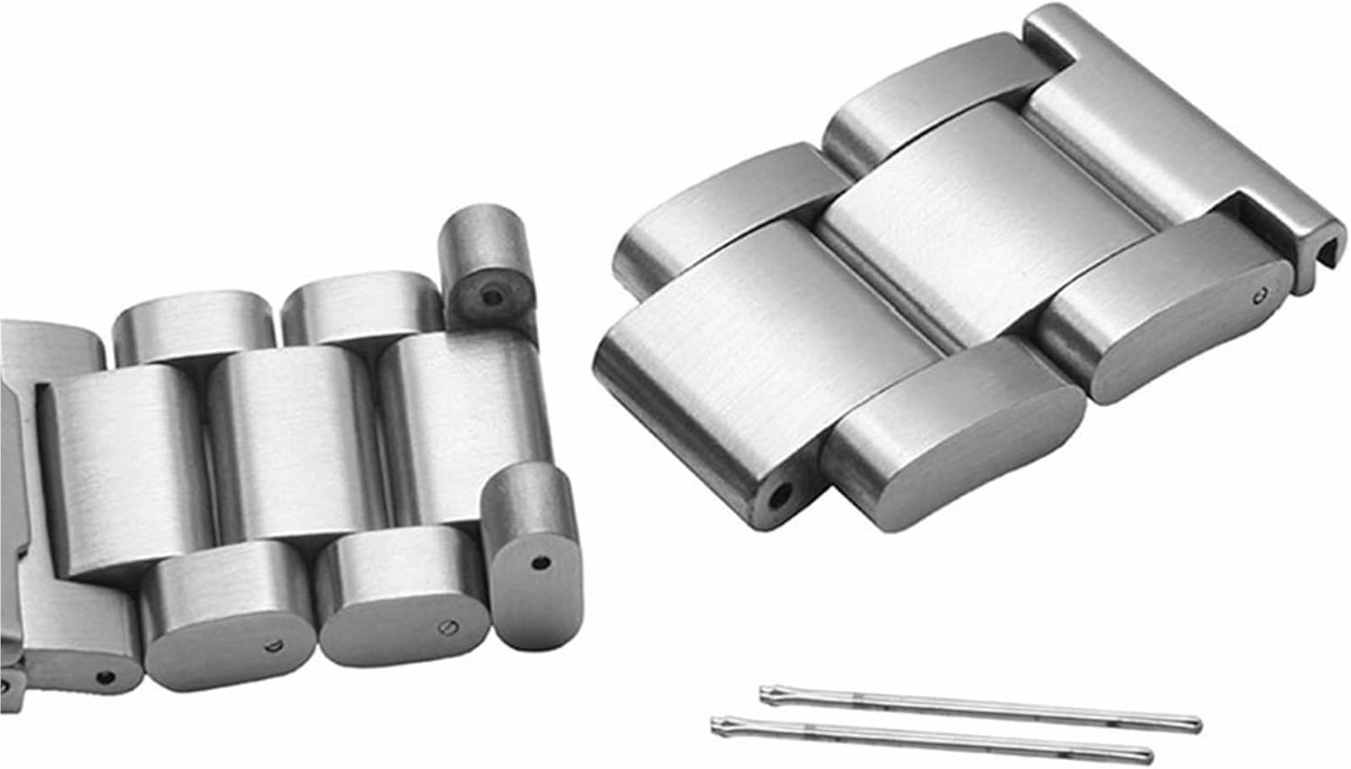 Stainless Steel Watch Strap Metal Watch Strap 18mm 20mm Suitable for Smart Watch Men's Women's Universal Metal Watch Strap Wristband(Silver,21mm)