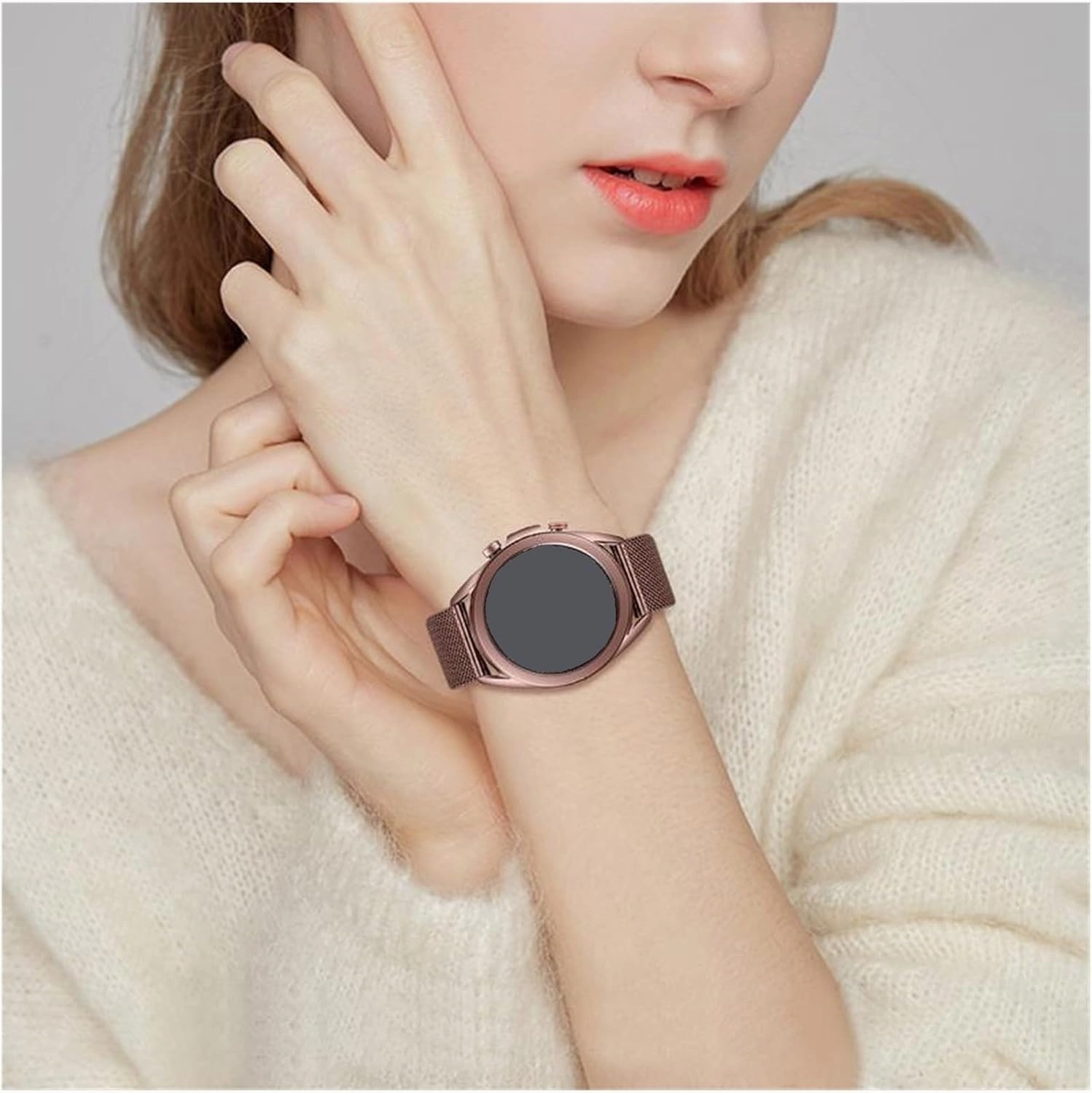 Stainless Steel Watchband Compatible with Watch3 41mm 45mm Quick Release Band Mesh Strap Watch 3 Wristband Rose Gold