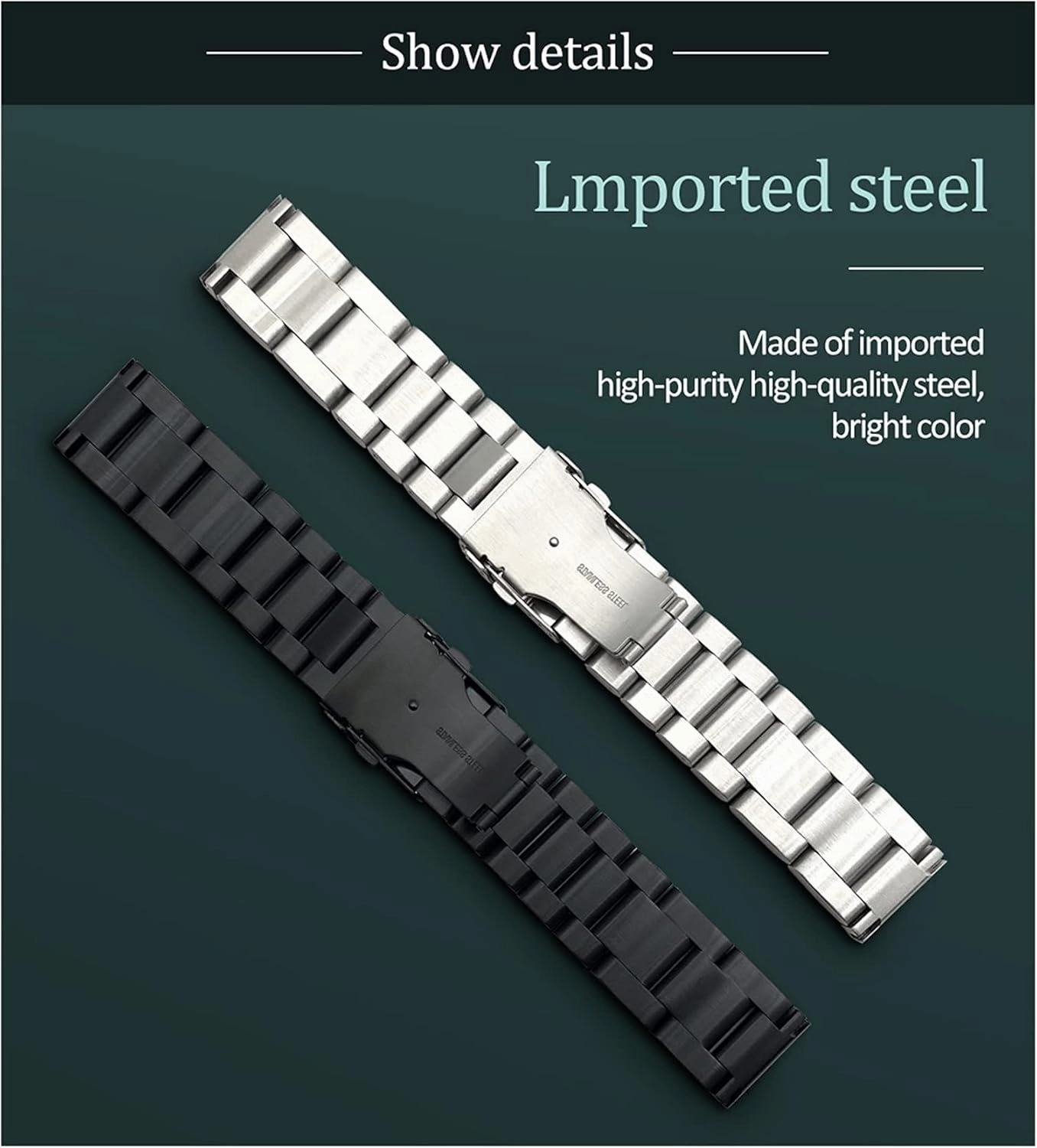 stainless steel watchbands bracelet 22mm 24mm 26mm solid thickening metal watch band strap