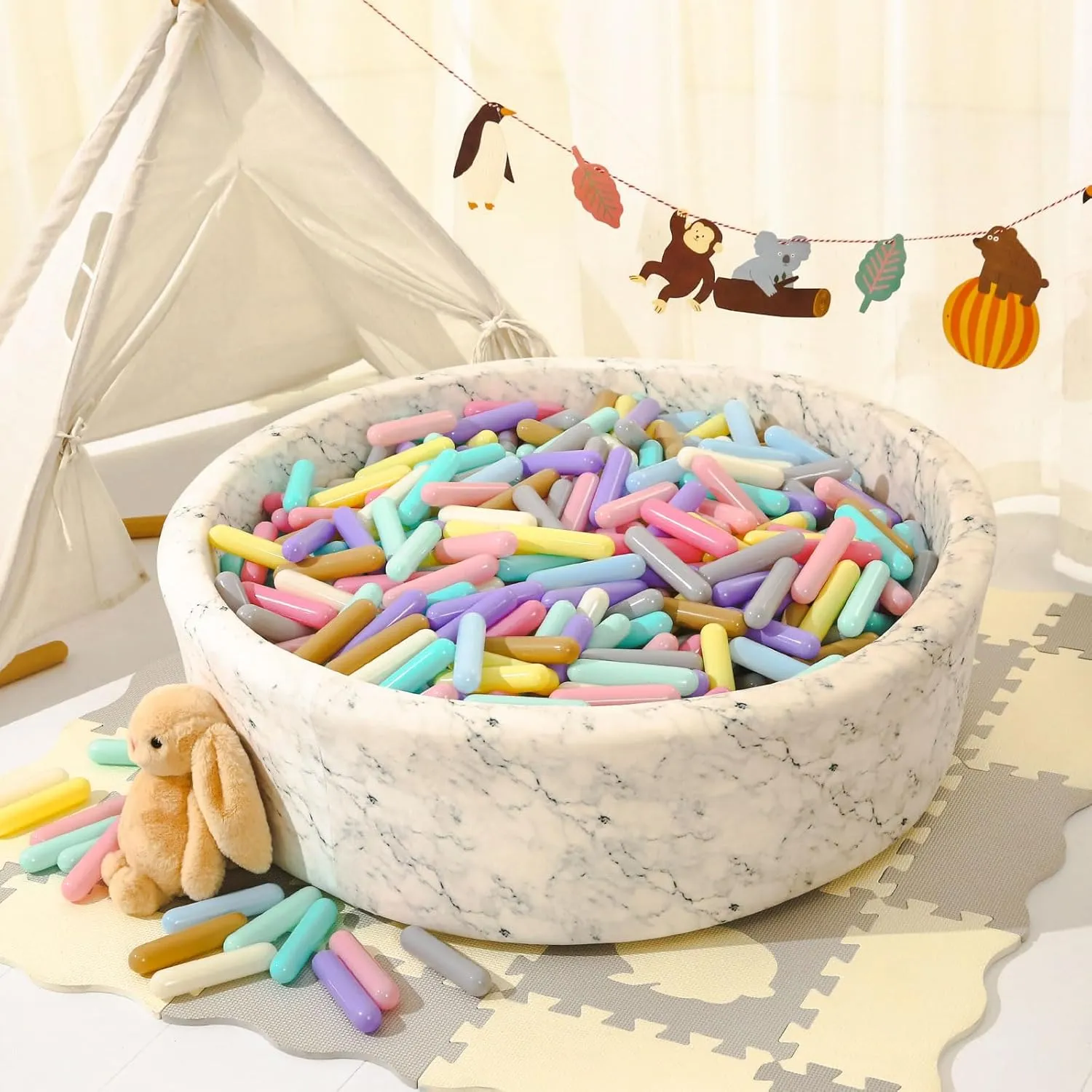 STARBOLO Ball Pit Balls for Toddlers - Pack of 50 100 250 500 1000 Ball Pit Balls 5.12inches Long Shapes Crush Proof Plastic Balls for Toddlers Ball Pits,Play Tent, Baby Pool Indoor Outdooe