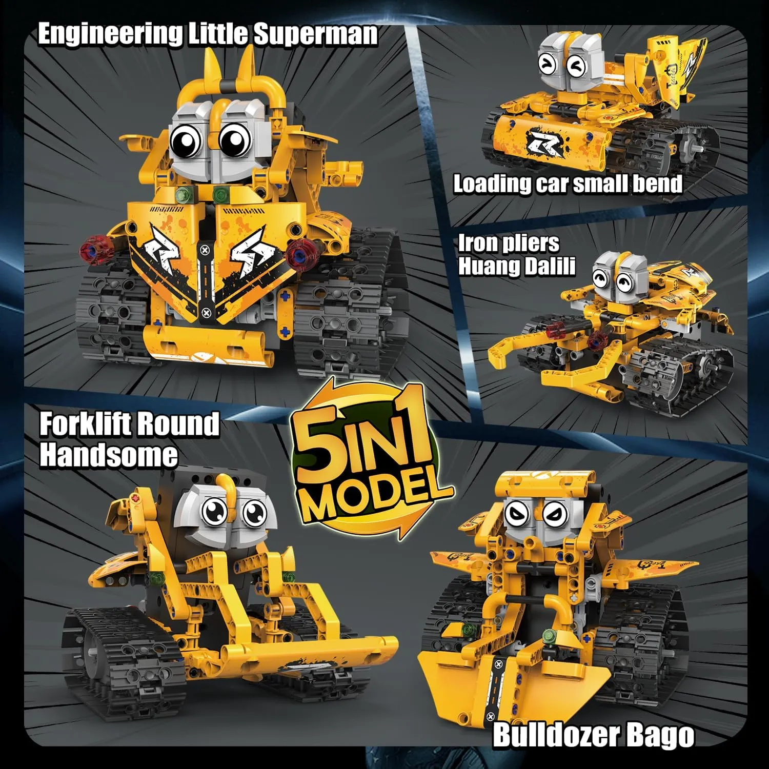 STEM Robot Toy Model Car Kits - Blocks Erector Set for 8-13 Years Old, App & Remote Control DIY Shadow Warrior/Spearhead/Vehicle/Tank for Kids 6 7 9 10 11 13 Boys Birthday Gifts Yellow