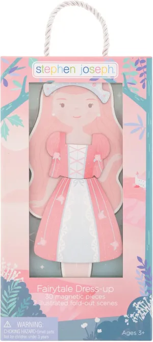 Stephen Joseph, Magnetic Dress Up Dolls, 30 pc Magnetic Travel Play Set – Pretend Play Magnetic Dress Up Dolls, Ideal for Ages 3 4 5 – Travel Game for Kids, Fairytale