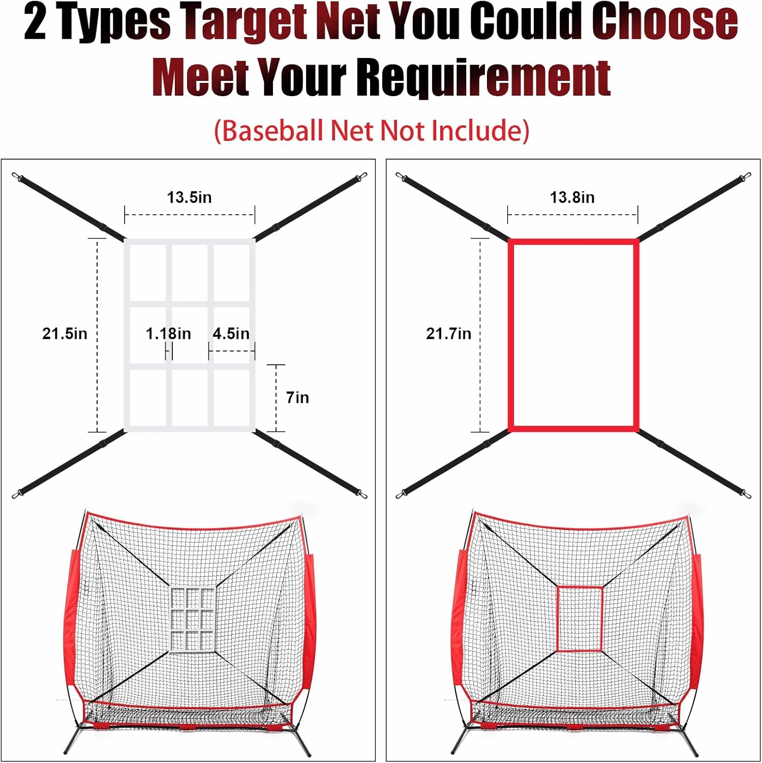 Strike Zone Target Net,13.5x21.5in Pitching Strike Zone Net,Portable Strike Zone Plate for Baseball Pitching Accuracy Improve