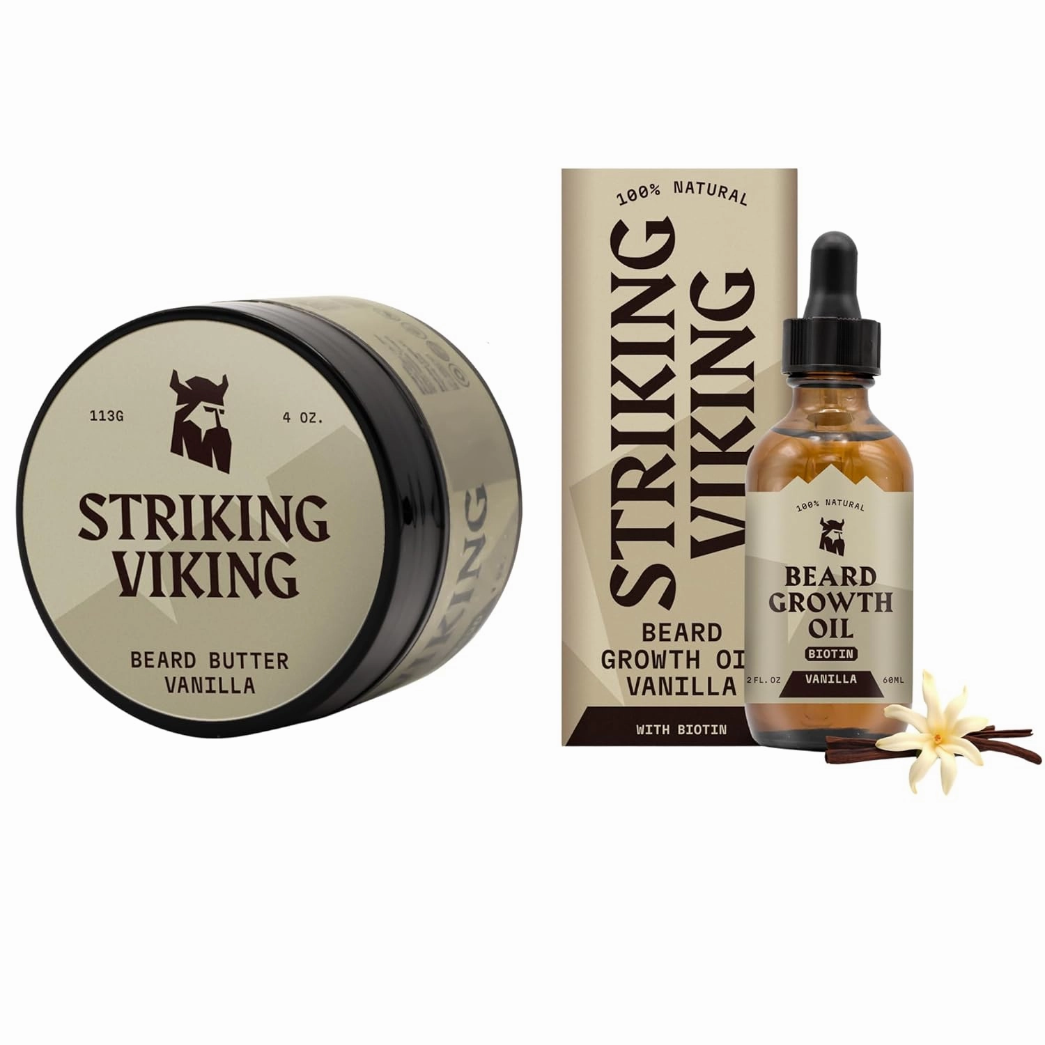 Striking Viking Pack of 2 Beard Butter & Beard Growth Oil