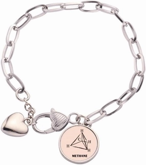 Structural Chestry Methane Heart Chain Bracelet Jewelry Charm Fashion