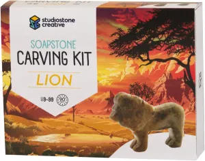 STUDIOSTONE CREATIVE DIY Arts & Crafts Carving Kit Kids Adults Lion Sculpture Soapstone