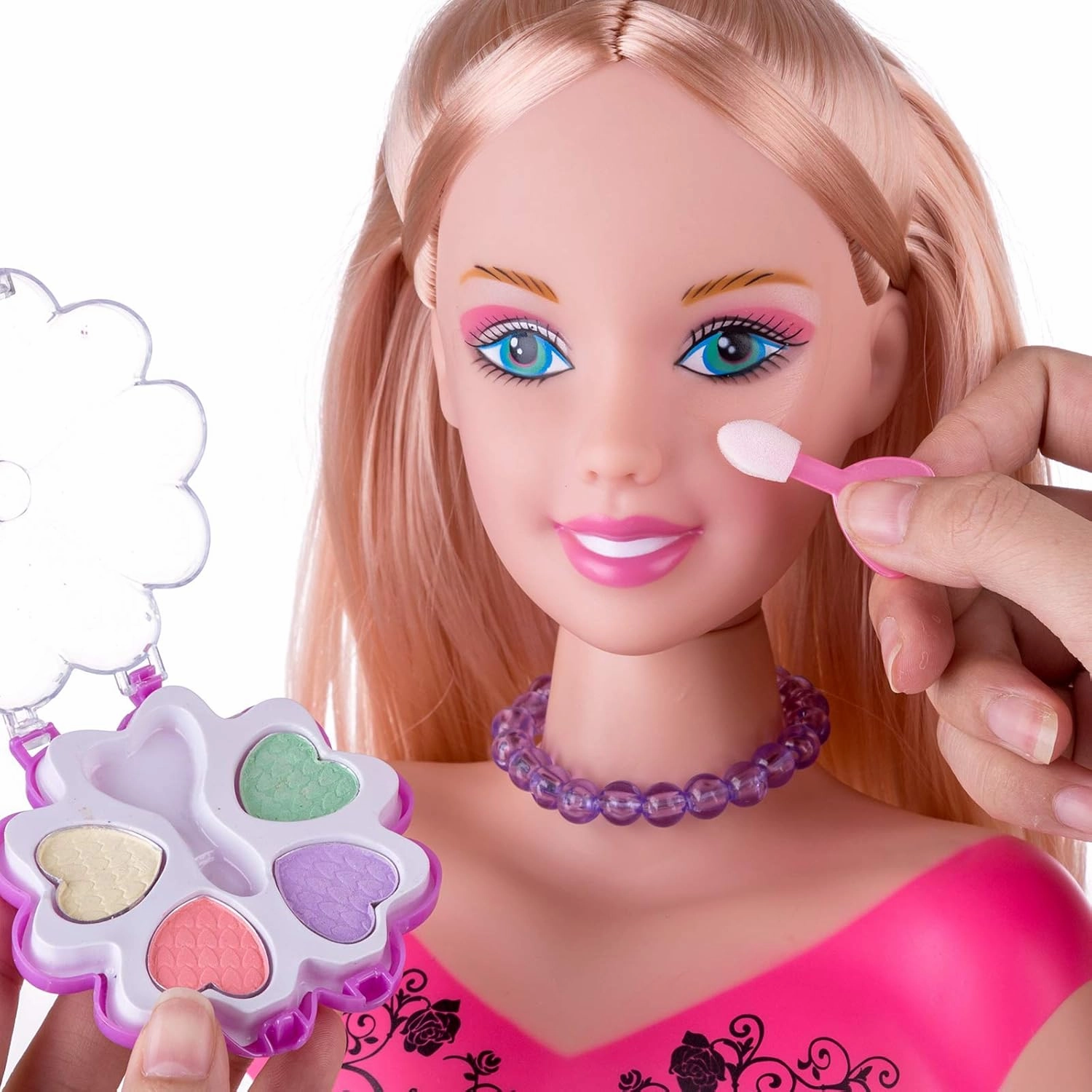 Styling Head Doll for Girls' Hair and Makeup Practice with Accessories and Hair Dryer (Style A)
