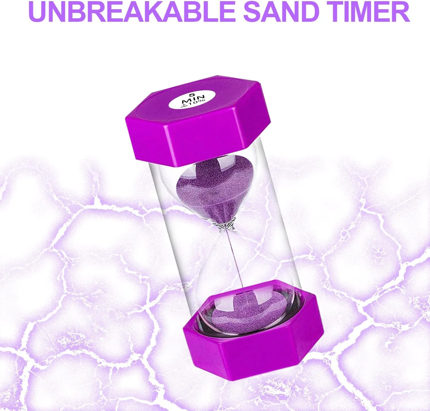 SuLiao Hourglass Sand Timer for Kids: Large Acrylic Unbreakable Sand Clock 3/5/10/20/30 Minutes, Plastic Sand Watch, Colorful Hour Glass Sandglass for Classroom Games Kitchen (Pack of 5)