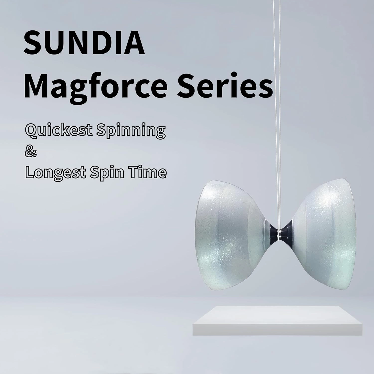 Sundia Magforce Series - Professional Triple Magnetic Bearing Diabolo for Increased Speed, Long Spins, High Performance for All Tricks and Levels - Beginners to Pros, Juggling Chinese Yoyo - Red