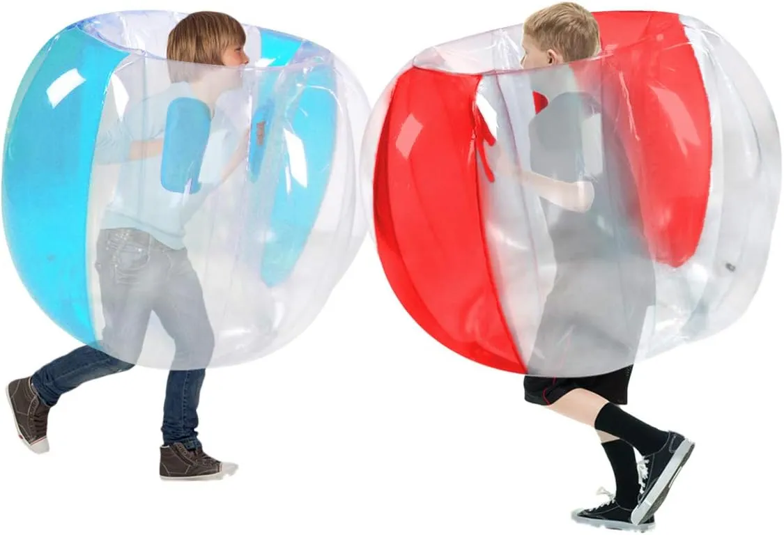 SUNSHINE-MALL 2 PC Sumo Balls for Kids, Bumper Bounce Toys, Kid Sumo Balls, Lawn Game Ball for Kid Outdoor Team Gaming Play for 3  Ages (36 inch,Blue red)