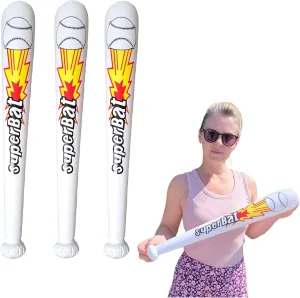 Superbat Inflatable Baseball Bat (Pack) (22") Vinyl. Super Fun and Safe Inflate Toy. Inflate Sport Event Decor Party Favor