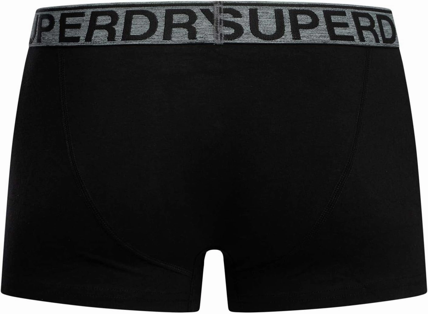 Superdry Men's 3 Pack Organic Cotton Trunks, Black/Grey
