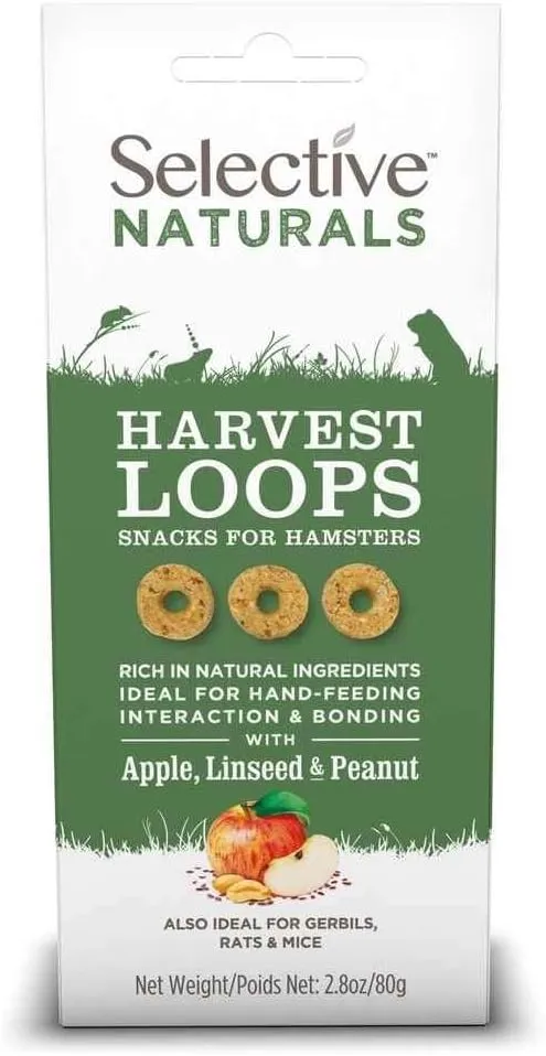 Supreme Petfoods Selective Naturals Harvest Loops with Apple, Linseed & Peanut (Pack of 4), Brown, 2.8 OZ
