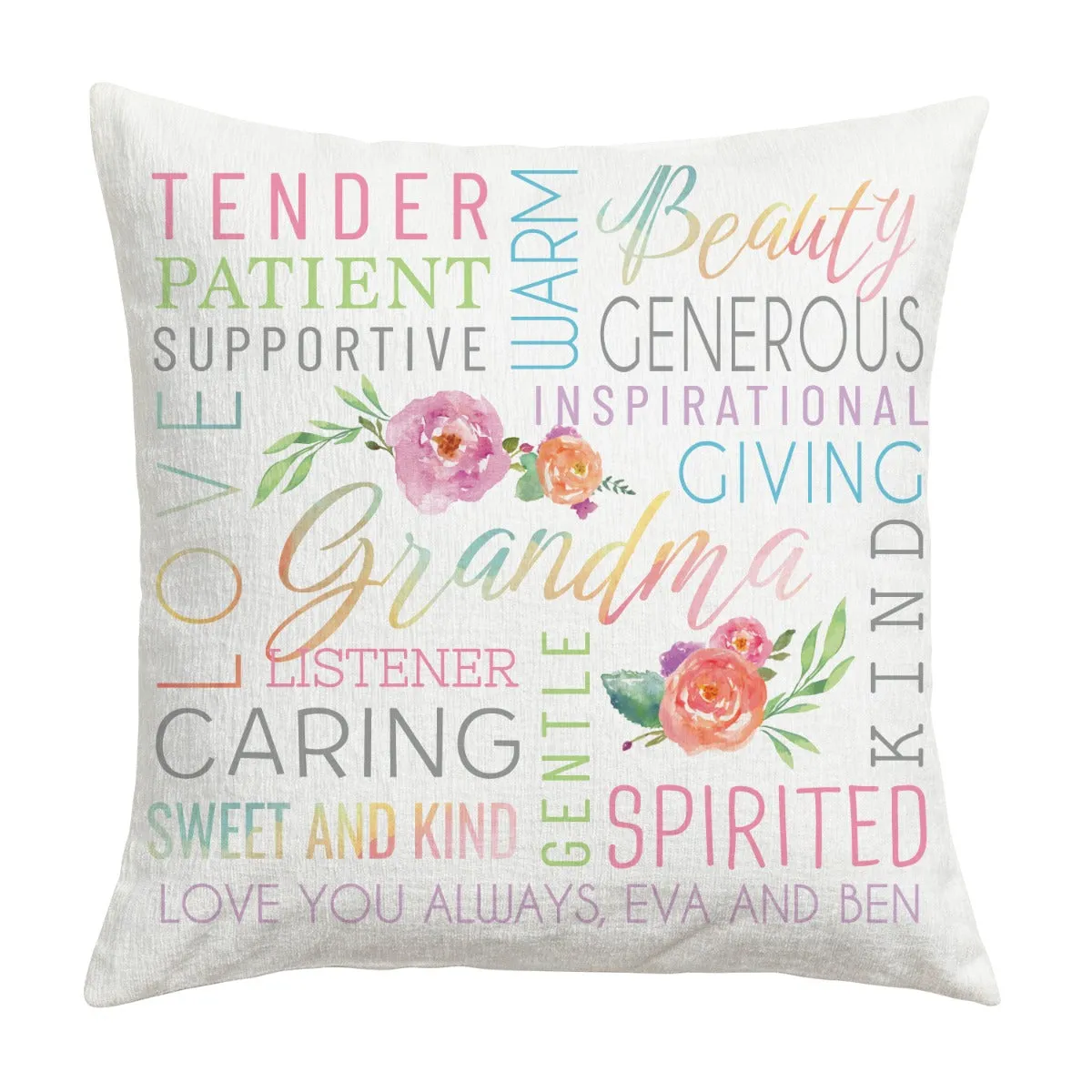 Sweet Grandma Personalized 17x17 Throw Pillow