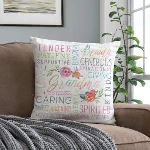 Sweet Grandma Personalized 17x17 Throw Pillow