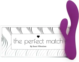 Sweet Vibrations, The Perfect Match | Flexible Rabbit Vibrator, Sex Toy for Women & Couples, G Spot, and Clitoral Stimulator Vibrator (Lavender)