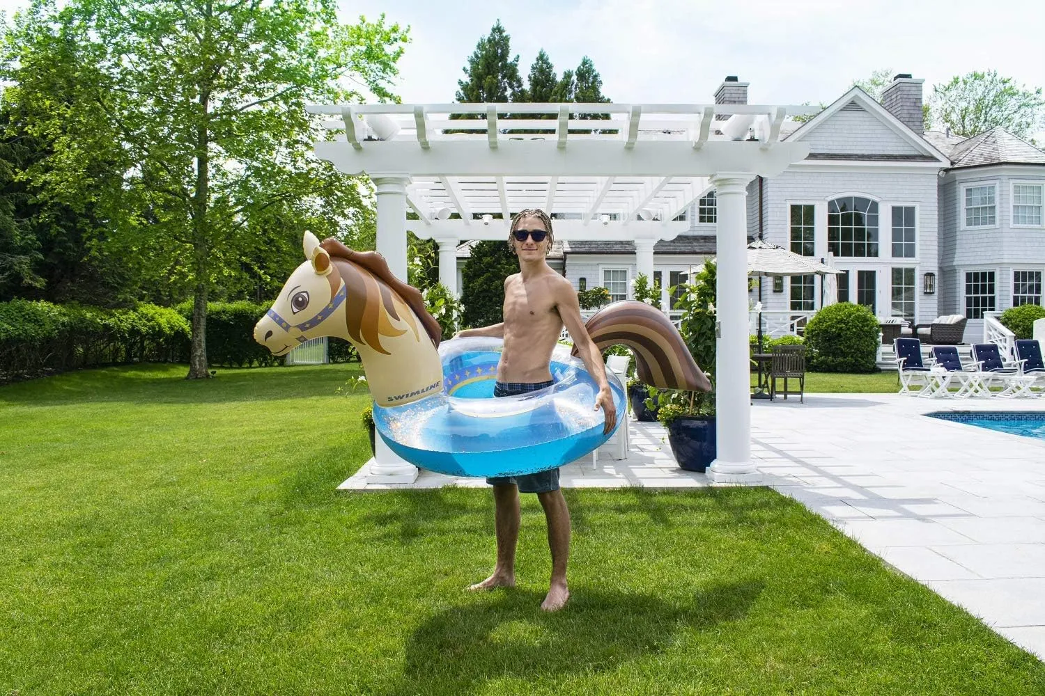 Swimline Giant Pretzel Swim Fun Inflatable Floating Seat