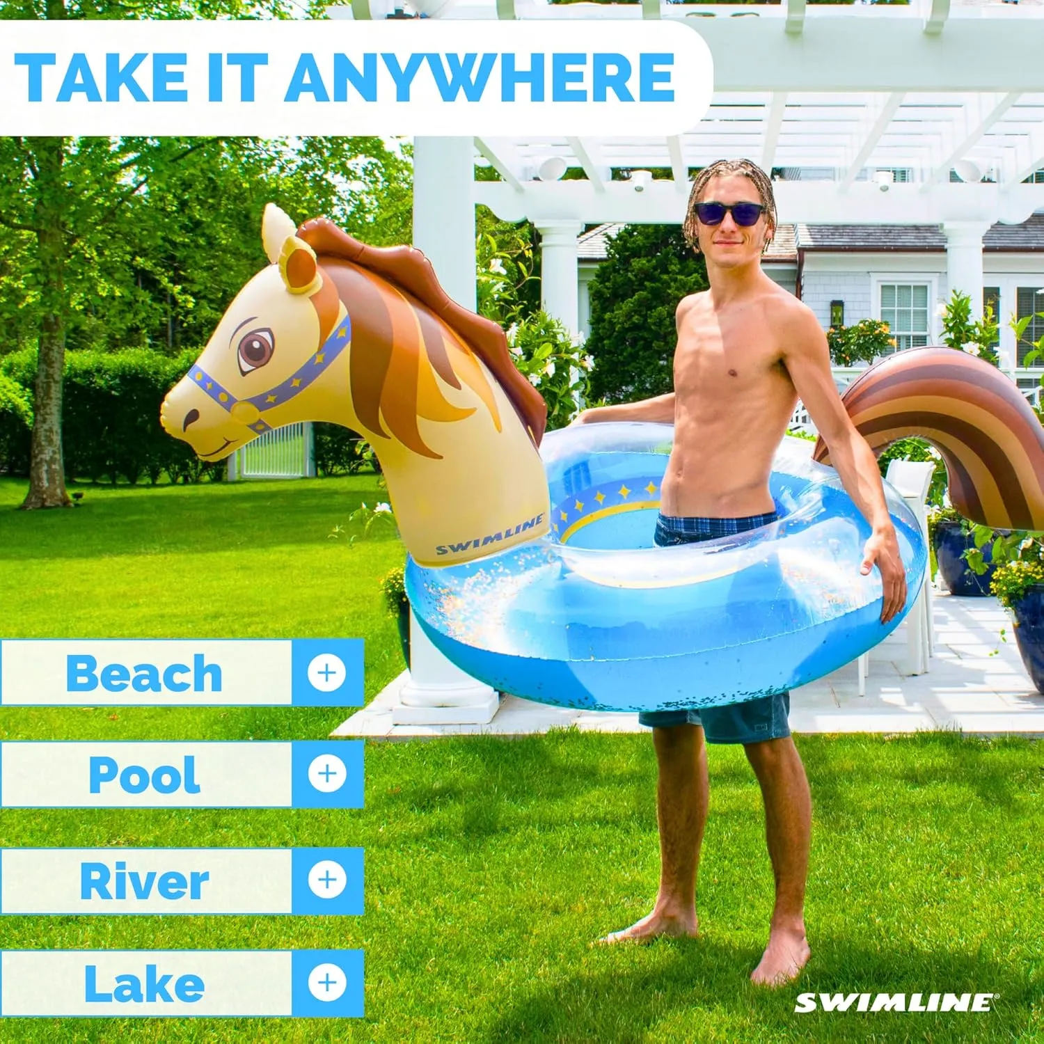 Swimline Giant Pretzel Swim Fun Inflatable Floating Seat