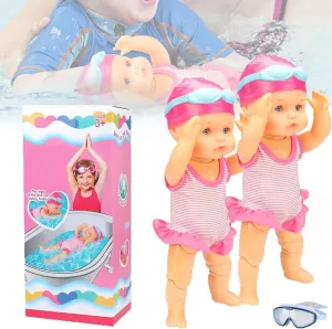 Swimming Baby Doll, 2025 New Upgrade Swimming Baby Doll for Pool, Swimming Doll, Backstroke Swimming Electric Water Baby for Pool，for Pools/Bathroom Play (2Pcs)
