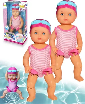 Swimming Baby Doll for Pool, 2025 Upgrade Waterproof Swimming Doll with Movable Joints, Battery-Powered for Realistic Swimming Action, Swimming Dolls for Pool, Bathtub, Beach & Gift for Kids (2Pcs)