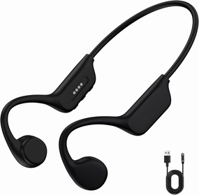 Swimming Bone Conduction Headphones, IPX8 Waterproof Earbuds Bluetooth 5.4 Open Earphones with MP3 7H Playtimes, Underwater Headphones for Swimming Running Cycling（Black）
