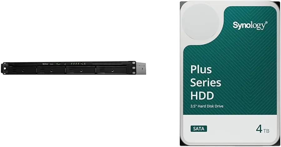 Synology 4-Bay RackStation RS422  Diskless NAS with Synology 4TB HAT3300 Plus Series SATA HDD
