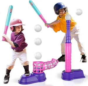 T Ball Set Outdoor Toys for Kids Boys 3-5 5-8, T-Ball Sets Includes 10 Balls, Auto Ball Launcher, Outdoor Outside T-Ball Set Sport Toys Birthday Gifts for 3 4 5 6 Year Old Boys Kids Toddlers