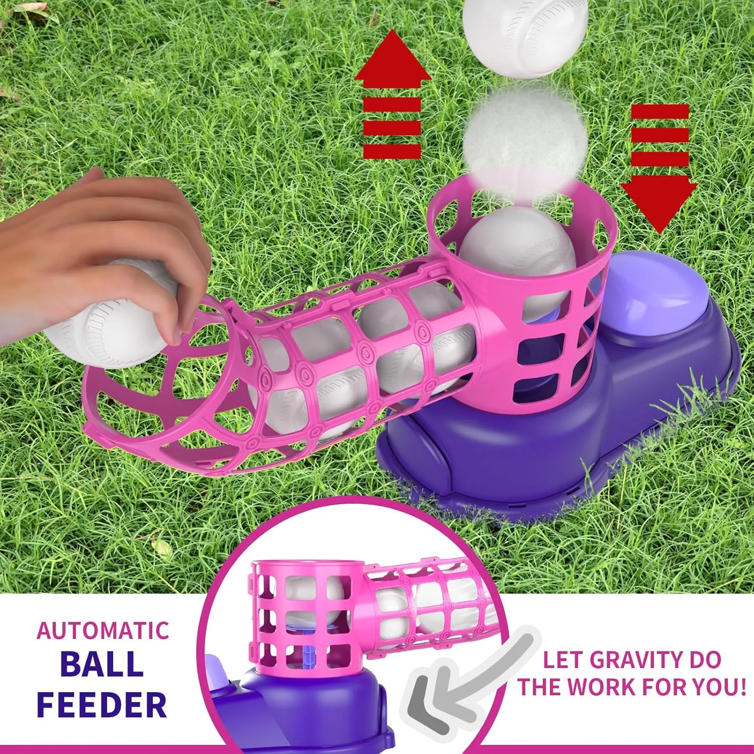 T Ball Set Outdoor Toys for Kids Boys 3-5 5-8, T-Ball Sets Includes 10 Balls, Auto Ball Launcher, Outdoor Outside T-Ball Set Sport Toys Birthday Gifts for 3 4 5 6 Year Old Boys Kids Toddlers
