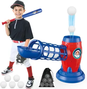 T Ball Set RC Pitching Machine with Plastic Baseball Bat for Toddler Kids Sports & Outdoors Toys - Training Equipment & Batting Practice Toys Gifts for Youth Boys & Girls