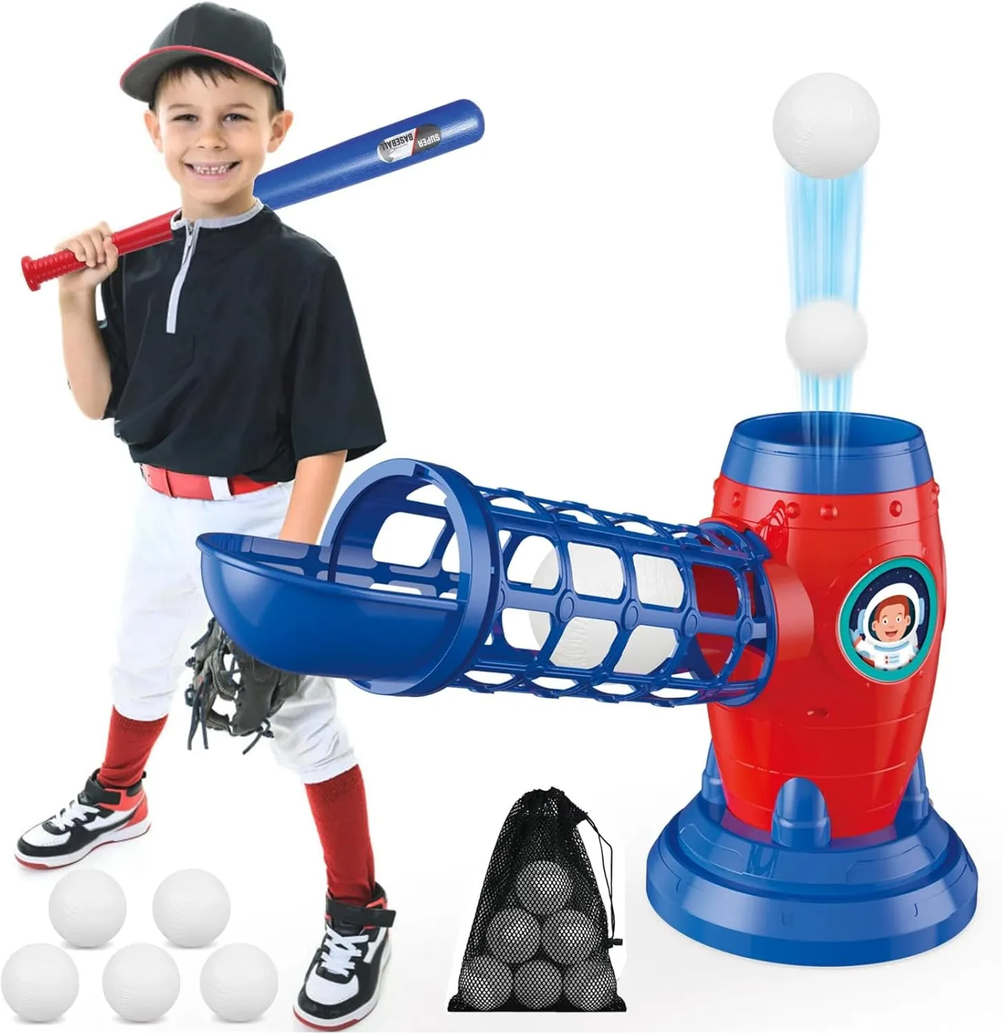 T Ball Set RC Pitching Machine with Plastic Baseball Bat for Toddler Kids Sports & Outdoors Toys - Training Equipment & Batting Practice Toys Gifts for Youth Boys & Girls