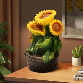 Tabletop Waterfall Fountain Indoor Themed Coral Seashell Tabletop Water Fountain Meditation (Sun)