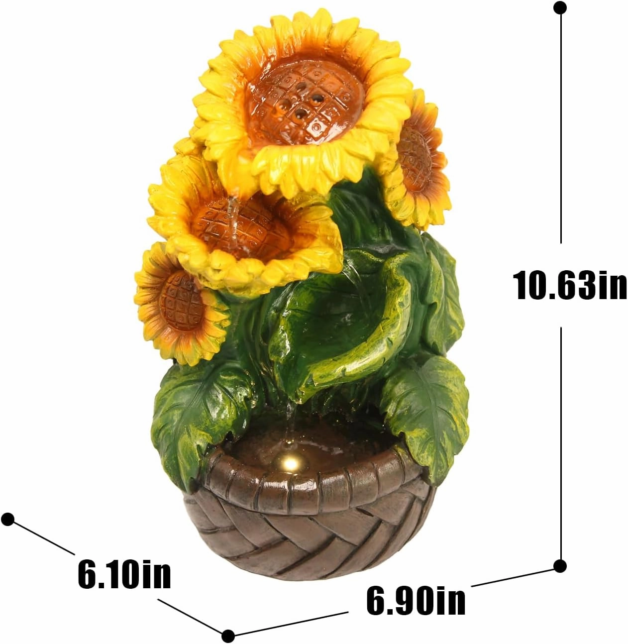 Tabletop Waterfall Fountain Indoor Themed Coral Seashell Tabletop Water Fountain Meditation (Sun)