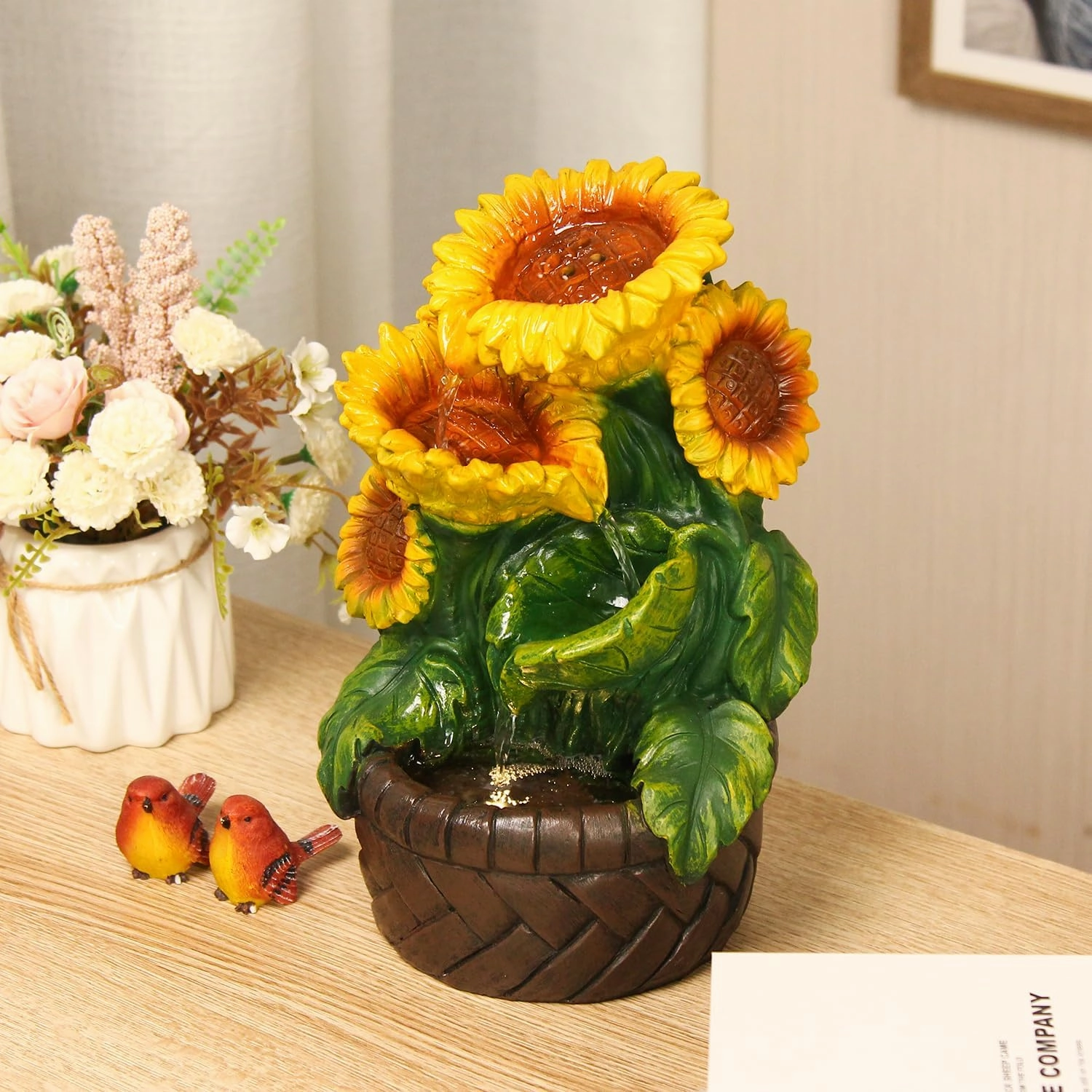 Tabletop Waterfall Fountain Indoor Themed Coral Seashell Tabletop Water Fountain Meditation (Sun)