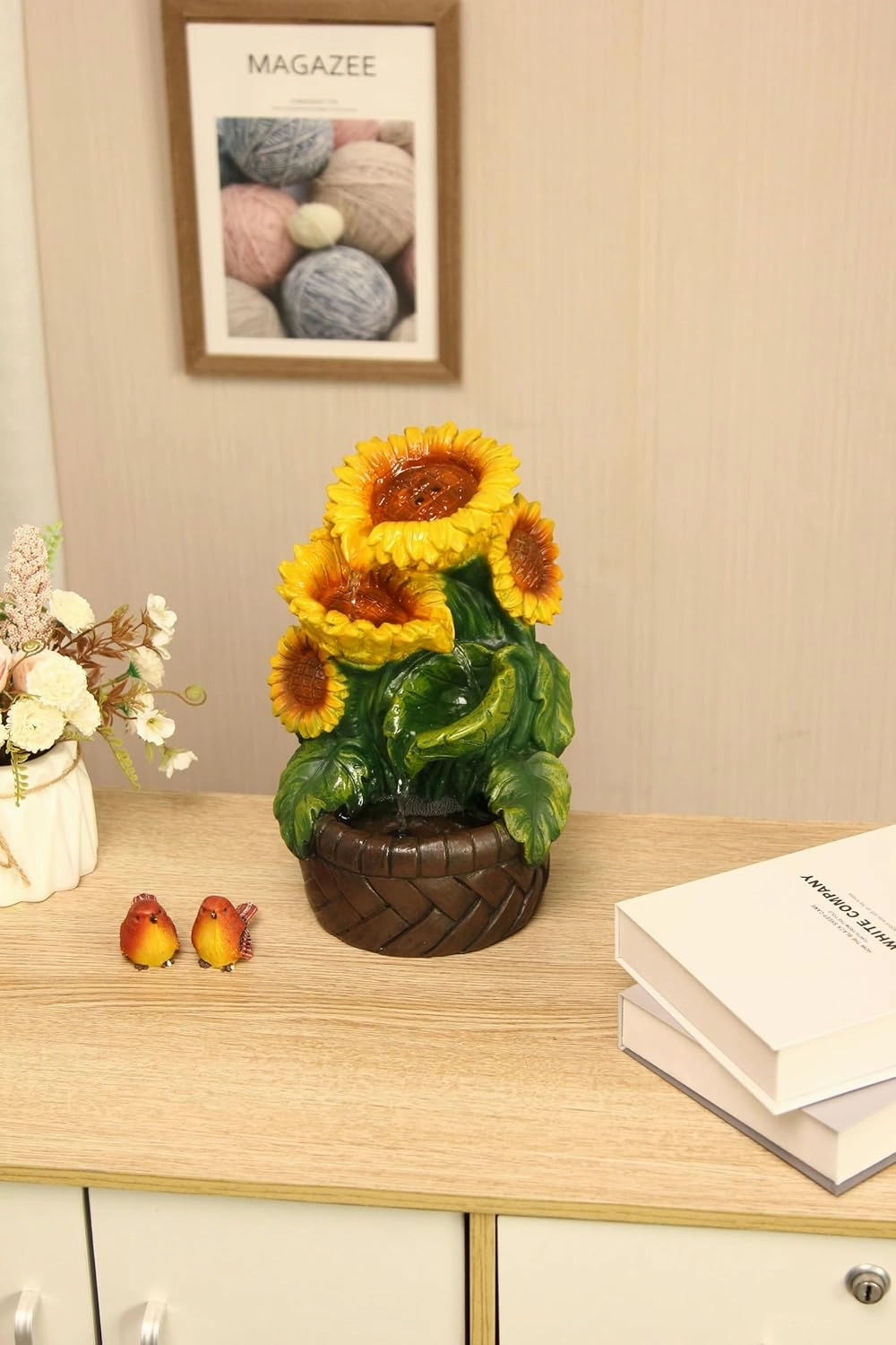 Tabletop Waterfall Fountain Indoor Themed Coral Seashell Tabletop Water Fountain Meditation (Sun)