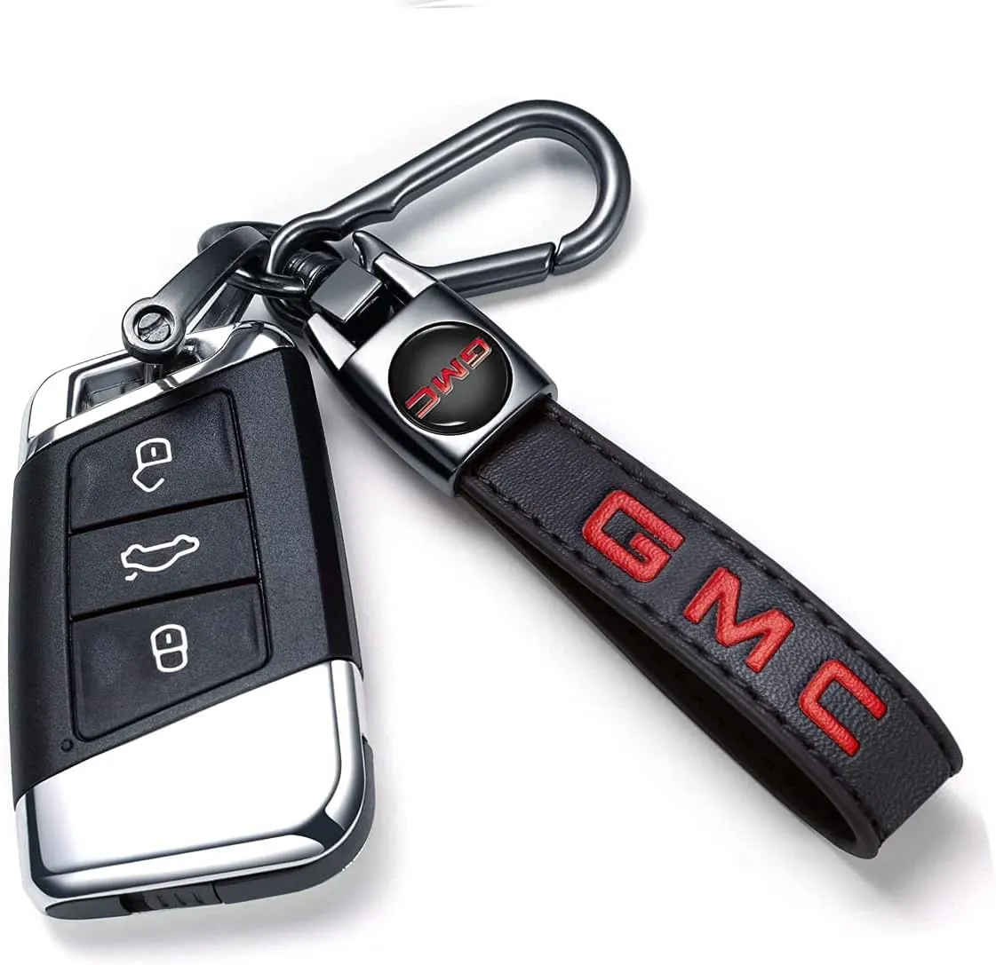 TACOMA Genuine Leather Car Keychain Key Chain for Men and Women Family Present Key Ring Accessories(Black)