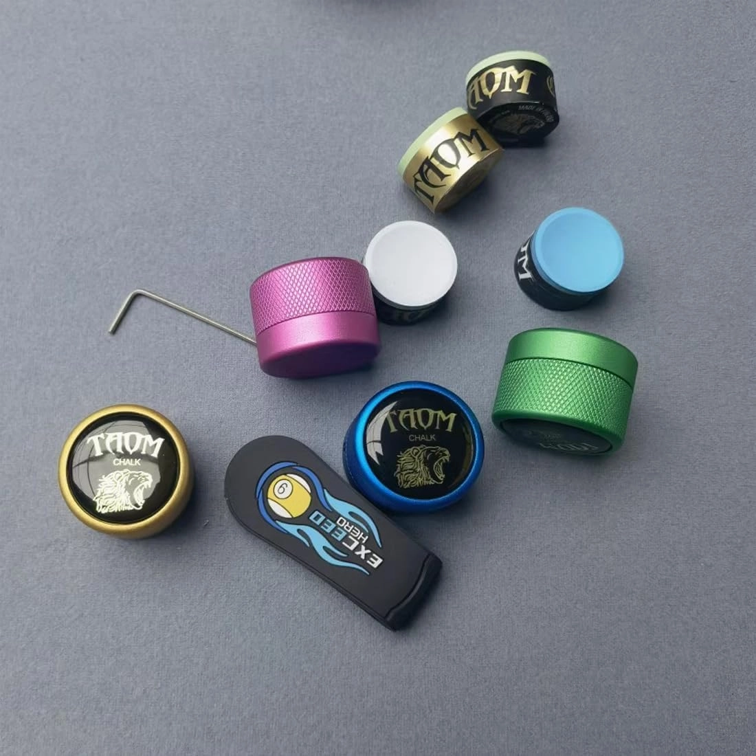 TAOM Pool Chalk Holder Round Shaped Practical Tool Billiards Accessories Magnetic Mini Chalk Tip Case Container Round Box Billiards