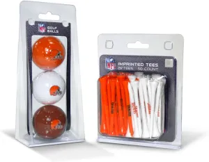 Team Golf NFL Logo Imprinted Golf Balls (3 Count) & 2-3/4" Regulation Golf Tees (50 Count), Multi Colored