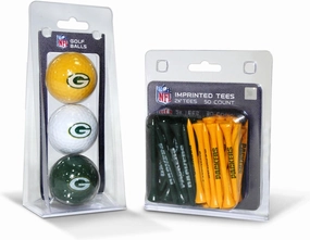 Team Golf NFL Logo Imprinted Golf Balls (3 Count) & 2-3/4" Regulation Golf Tees (50 Count), Multi Colored