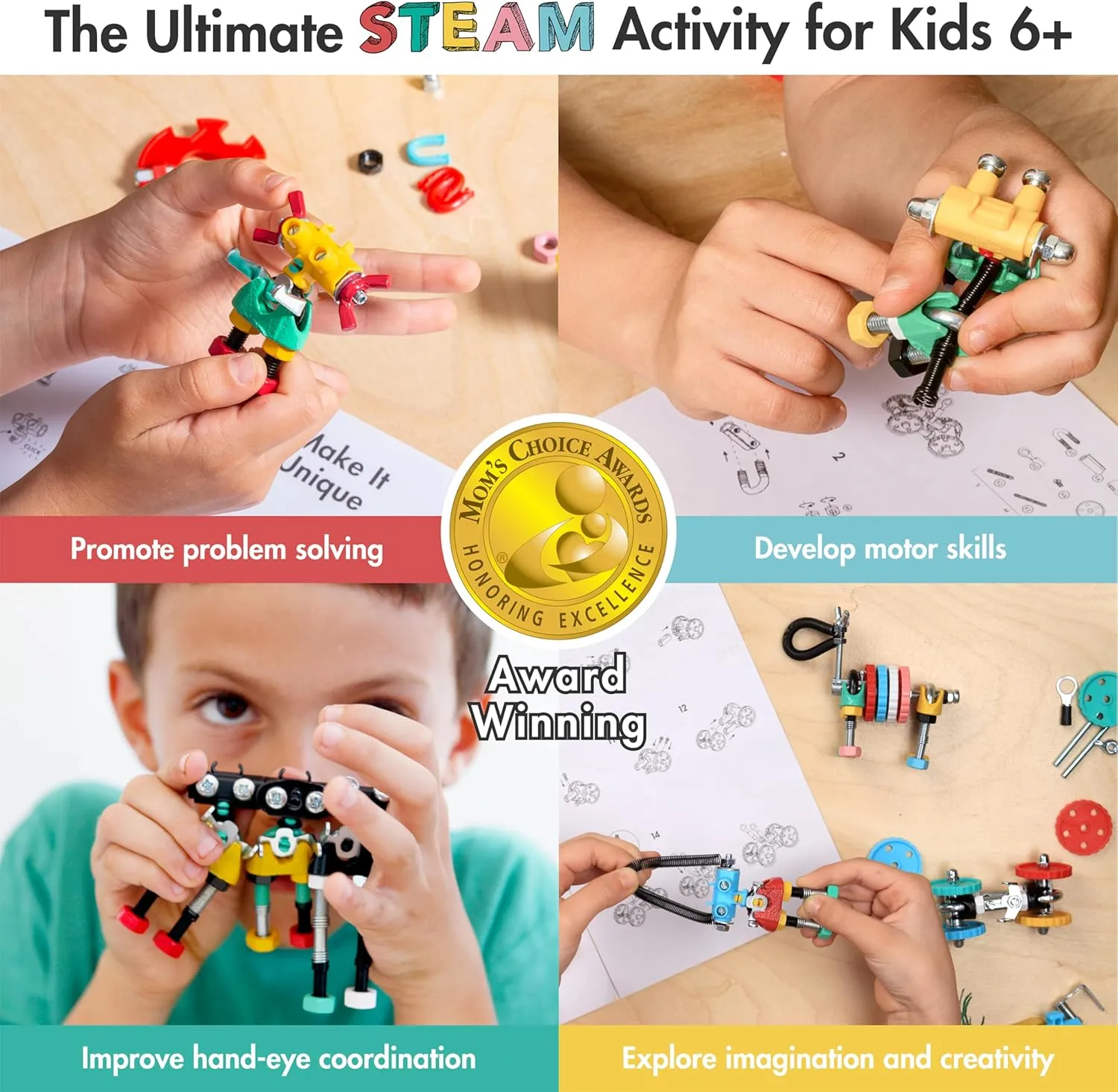 The Off Bits Jumbo Kit Educational Build Your Own Robot Toy, Stem Classroom Games for Group Play & Family, Birthday Easter Gifts for Kids Montessori Play Kit, Steam Toys for Kids Ages 6 7 8 9 
