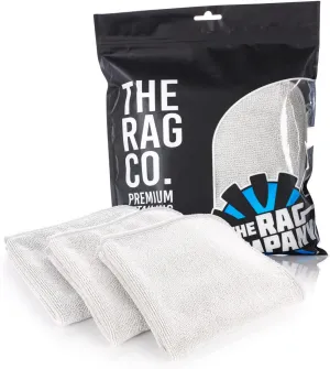 The Rag Company - Premium FTW Microfiber Cleaning Towels for Glass, Windows, Mirrors, Polished Surfaces - Streak-Free, Scratchless, 16" x16”, Ice Grey, 3-Pack