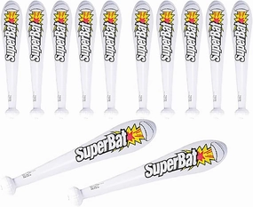 The Dreidel Company Large Baseball Bat Inflate, (12-Pack) Perfect for Kids, Bag Fillers, Classroom Prizes, Event Decorations, Ideal Party Favors, 24" Tall (12-Pack)