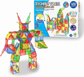 The Learning Journey: Techno Tiles Super Set Educational STEM Preschool Stacking Toy Construction Building Blocks 400  Pieces Toys & Gifts for Boys & Girls Ages 4,5,6,7,8 Years and Up