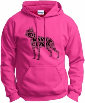 ThisWear Boston Terrier Word Art Dog Puppy Owner Gift Hoodie Sweatshirt