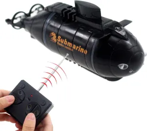 Tipmant Mini Remote Control Nuclear Submarine Toy RC Boat Electric Water Kids Birthday Gifts (Black)