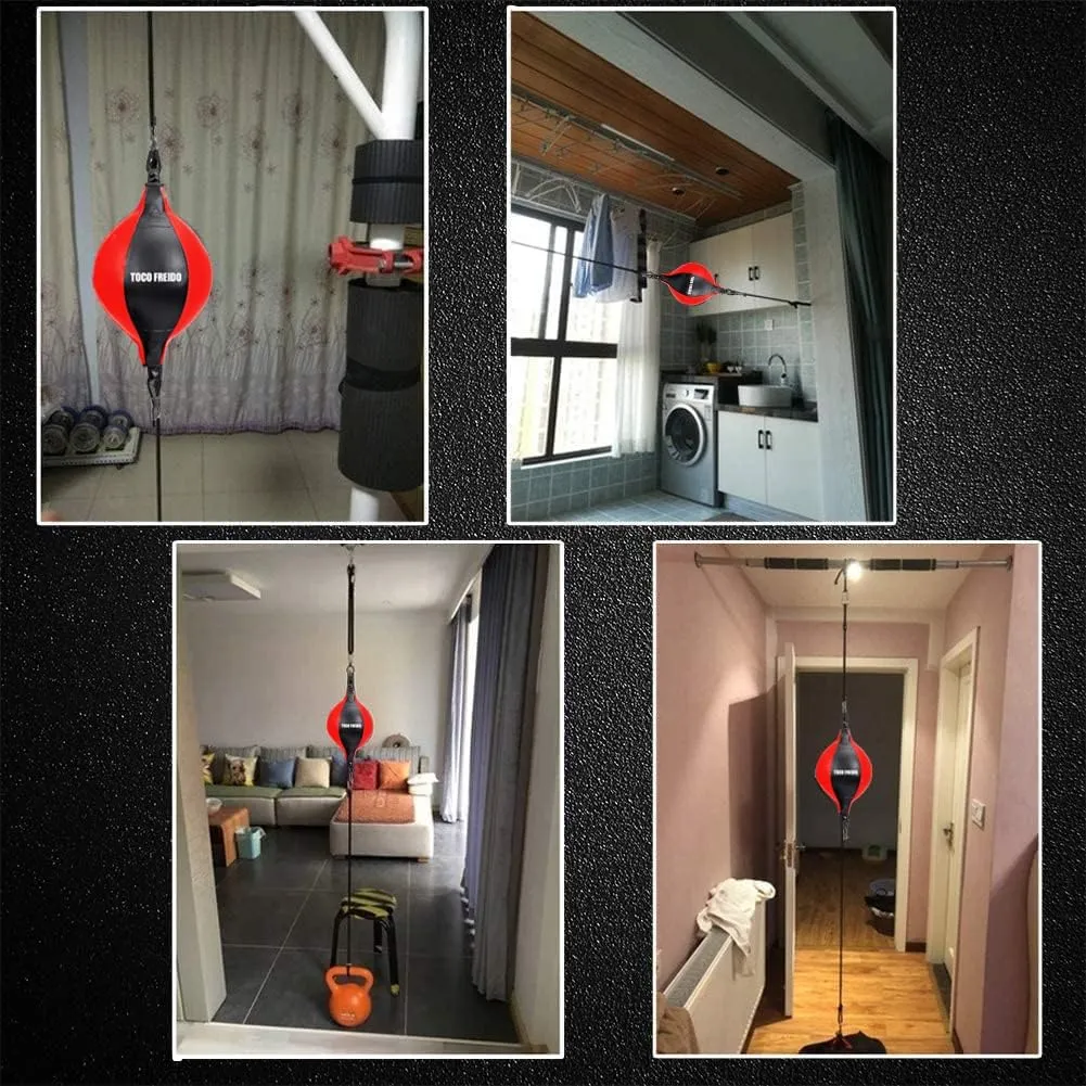 TOCO FREIDO Double End Punching Ball, Speed Bag with Difficulty Levels Boxing Reflex Ball with Headband, Perfect for Reaction, Agility, and Hand Eye Coordination Training